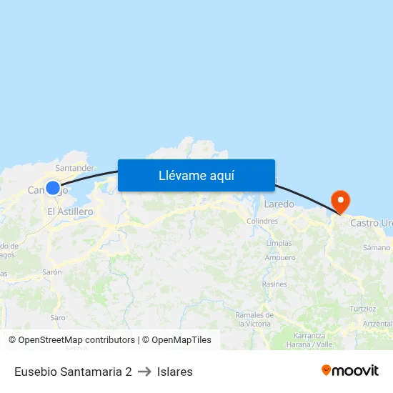 Eusebio Santamaria 2 to Islares map