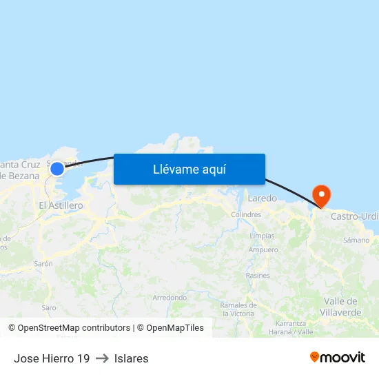 Jose Hierro 19 to Islares map
