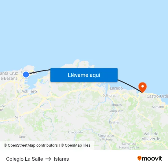 Colegio La Salle to Islares map