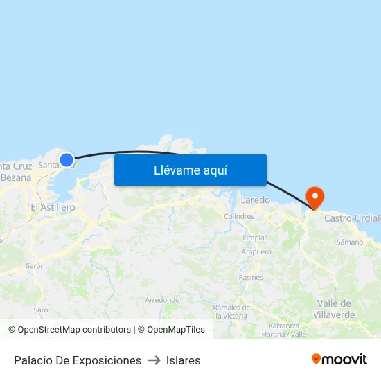 Palacio De Exposiciones to Islares map