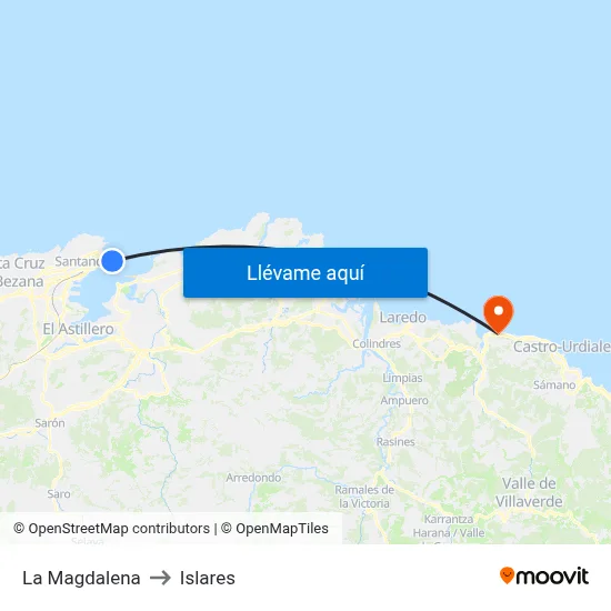 La Magdalena to Islares map