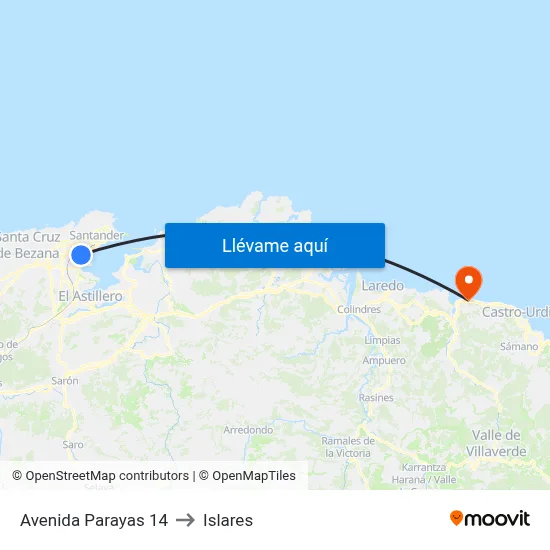 Avenida Parayas 14 to Islares map