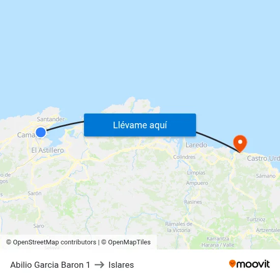 Abilio Garcia Baron 1 to Islares map