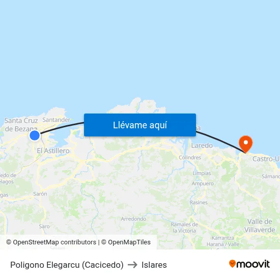 Poligono Elegarcu (Cacicedo) to Islares map