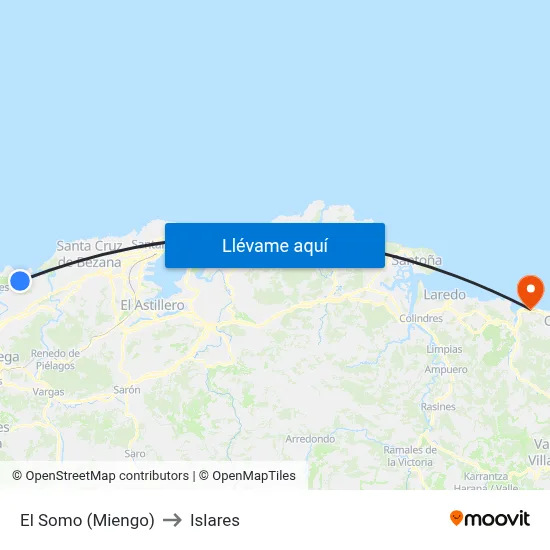 El Somo (Miengo) to Islares map