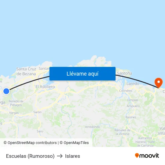 Escuelas (Rumoroso) to Islares map