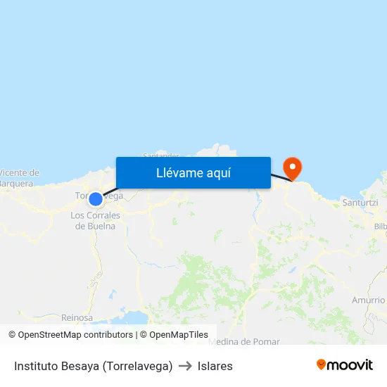 Instituto Besaya (Torrelavega) to Islares map