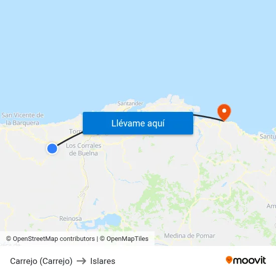 Carrejo (Carrejo) to Islares map
