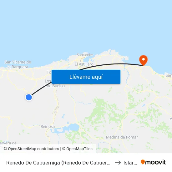 Renedo De Cabuerniga (Renedo De Cabuerniga) to Islares map