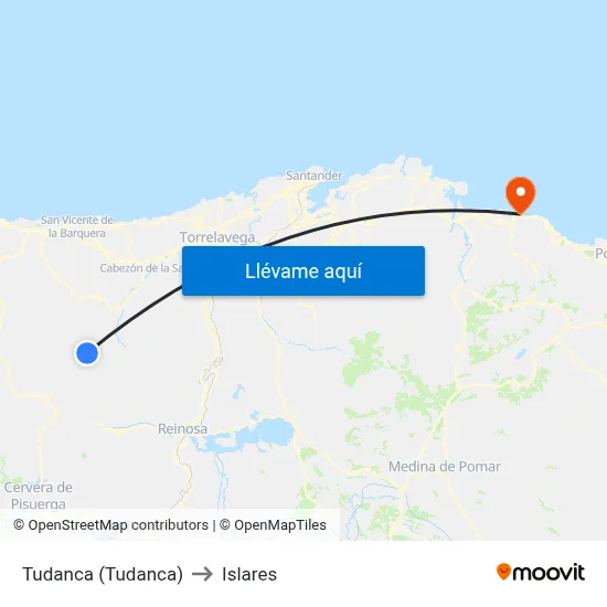Tudanca (Tudanca) to Islares map