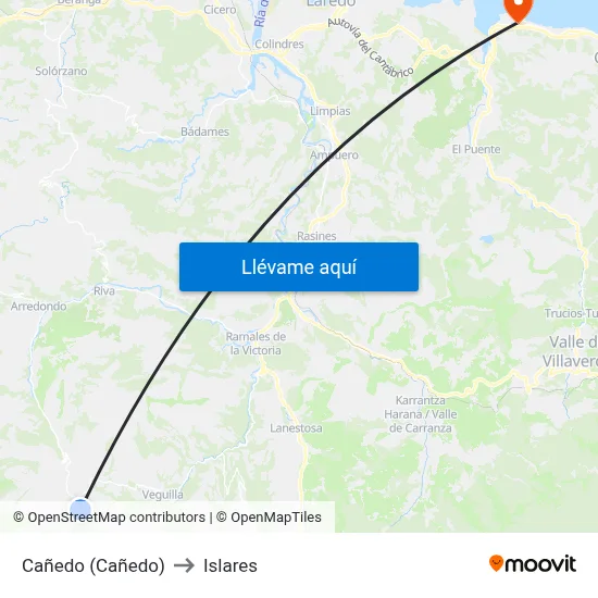 Cañedo (Cañedo) to Islares map