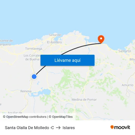 Santa Olalla De Molledo -C to Islares map