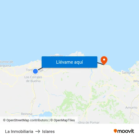La Inmobiliaria to Islares map