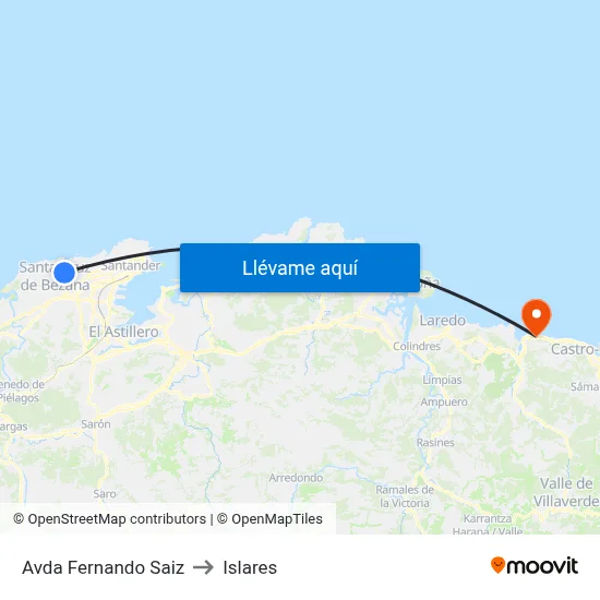Avda Fernando Saiz to Islares map