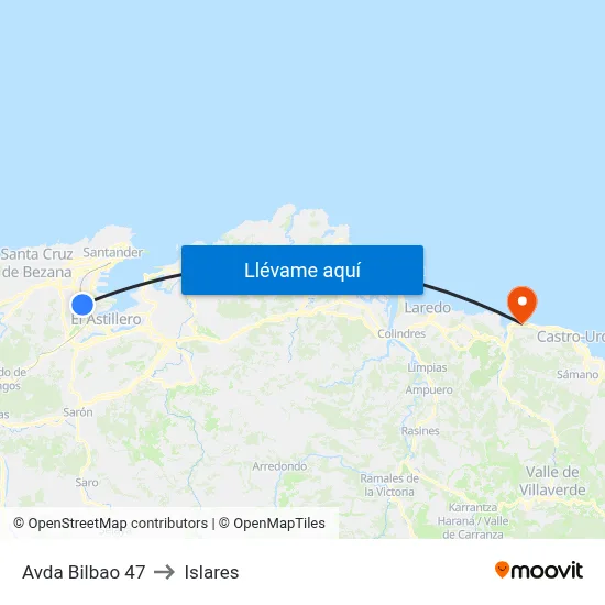 Avda Bilbao 47 to Islares map