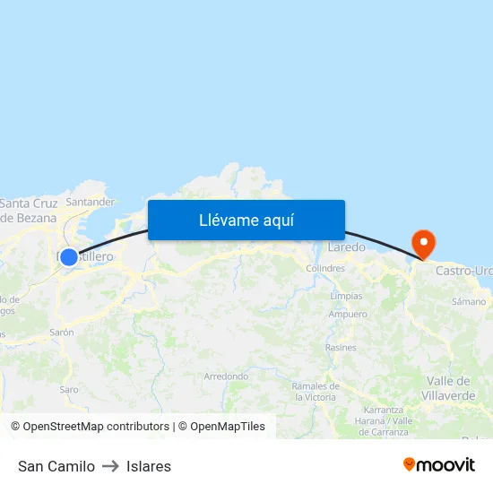 San Camilo to Islares map