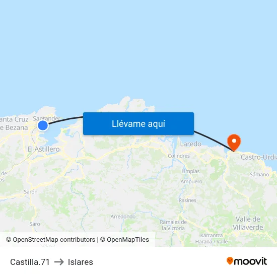 Castilla.71 to Islares map
