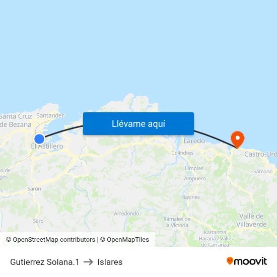 Gutierrez Solana.1 to Islares map