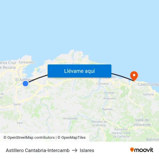 Astillero Cantabria-Intercamb to Islares map