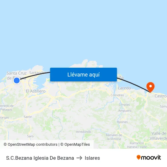 S.C.Bezana Iglesia De Bezana to Islares map