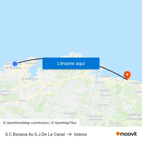 S.C.Bezana Av.S.J.De La Canal to Islares map
