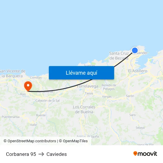 Corbanera 95 to Caviedes map