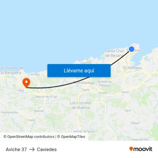 Aviche 37 to Caviedes map