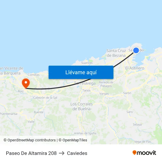 Paseo De Altamira 208 to Caviedes map