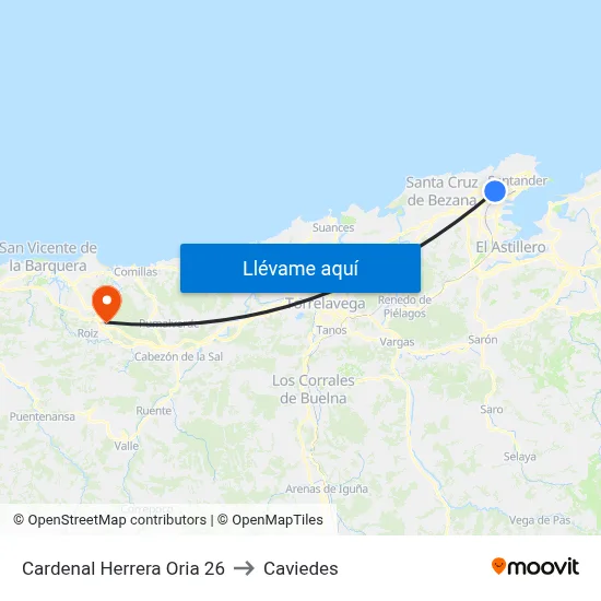 Cardenal Herrera Oria 26 to Caviedes map