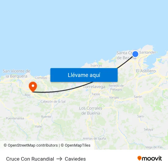 Cruce Con Rucandial to Caviedes map