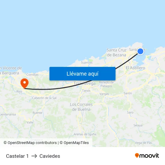 Castelar 1 to Caviedes map