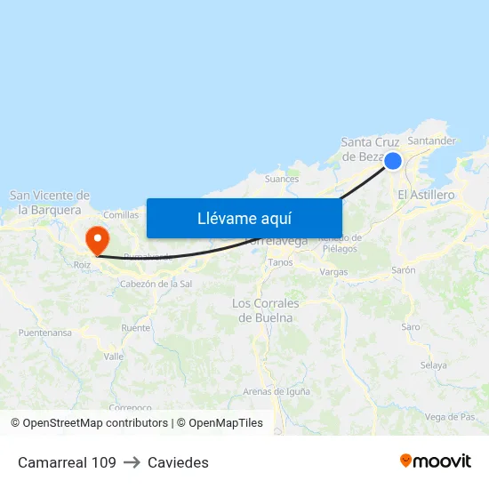 Camarreal 109 to Caviedes map