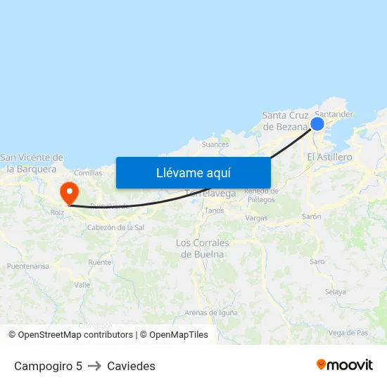 Campogiro 5 to Caviedes map