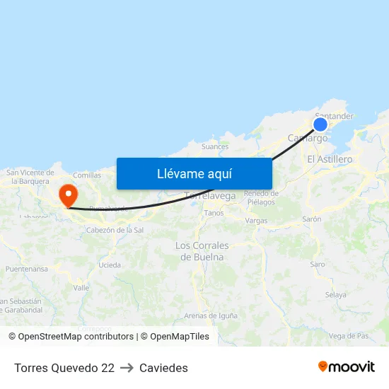 Torres Quevedo 22 to Caviedes map
