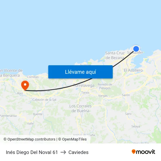 Inés Diego Del Noval 61 to Caviedes map
