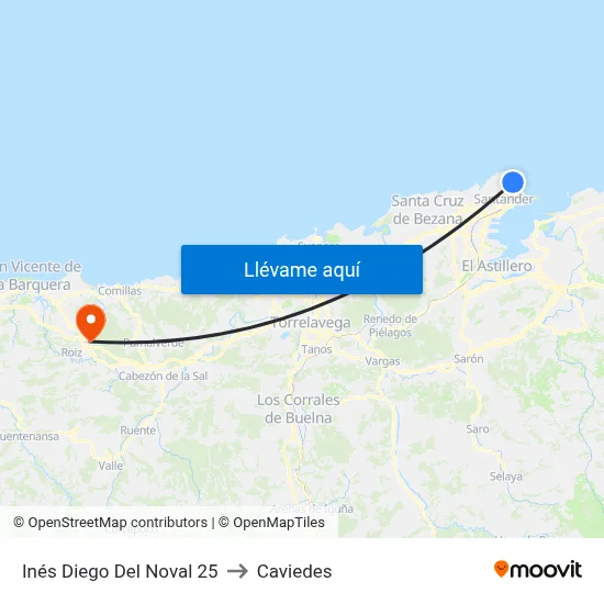 Inés Diego Del Noval 25 to Caviedes map