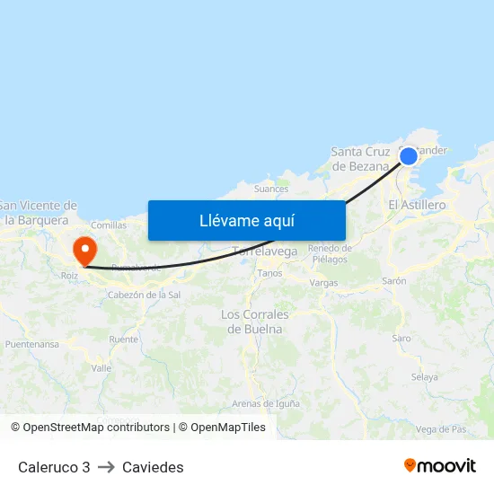 Caleruco 3 to Caviedes map
