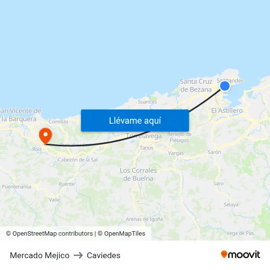 Mercado Mejico to Caviedes map