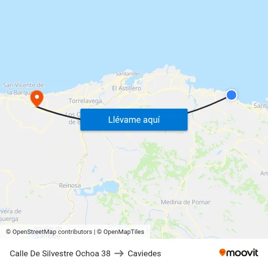 Calle De Silvestre Ochoa 38 to Caviedes map