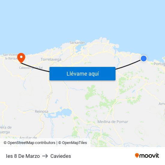 Ies 8 De Marzo to Caviedes map