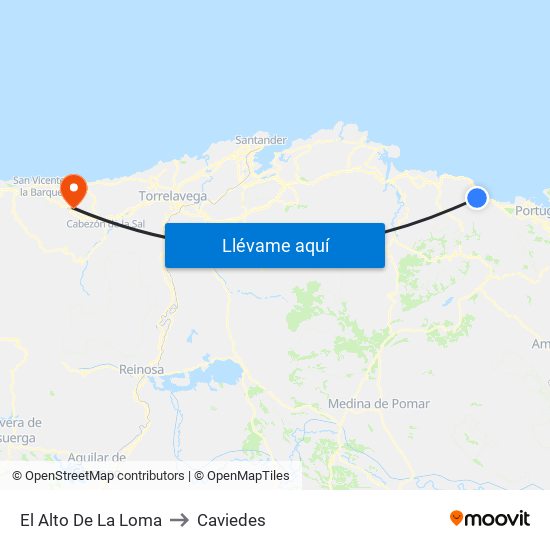 El Alto De La Loma to Caviedes map