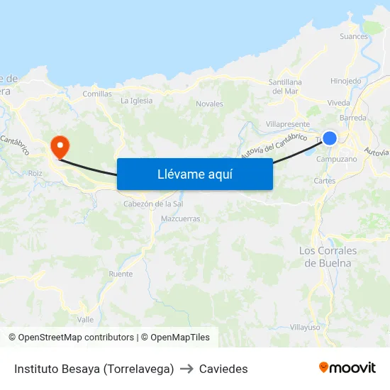 Instituto Besaya (Torrelavega) to Caviedes map