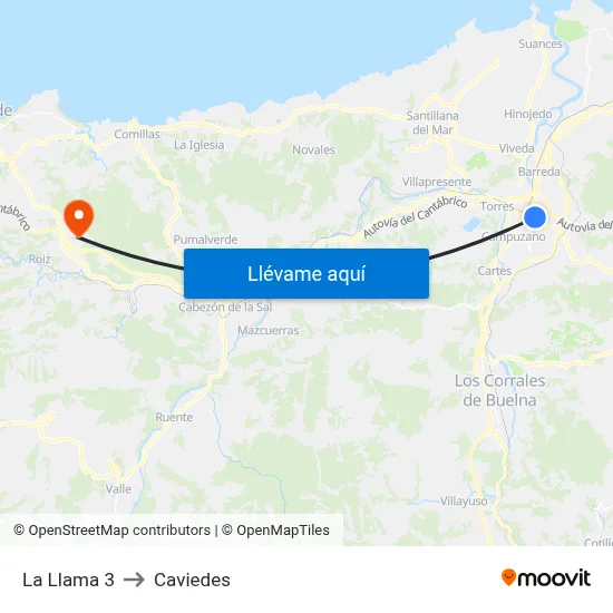 La Llama 3 to Caviedes map