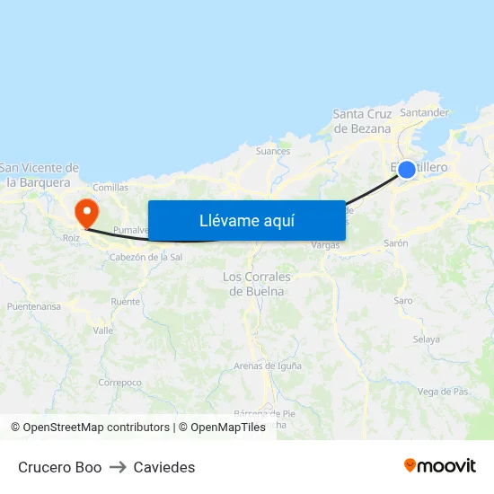 Crucero Boo to Caviedes map