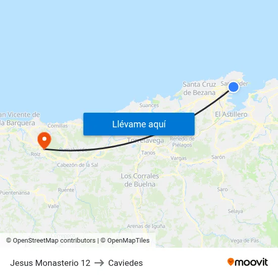 Jesus Monasterio 12 to Caviedes map