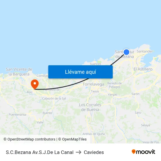 S.C.Bezana Av.S.J.De La Canal to Caviedes map