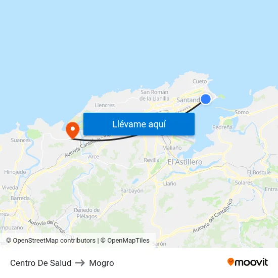 Centro De Salud to Mogro map