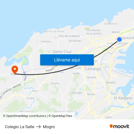 Colegio La Salle to Mogro map