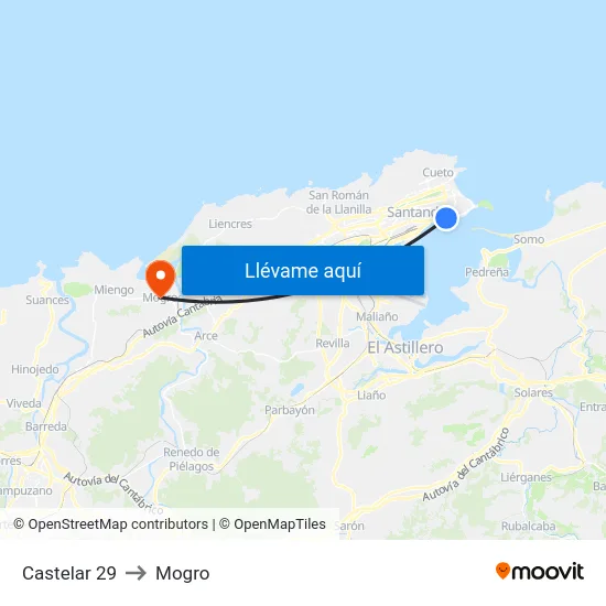 Castelar 29 to Mogro map