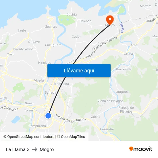 La Llama 3 to Mogro map